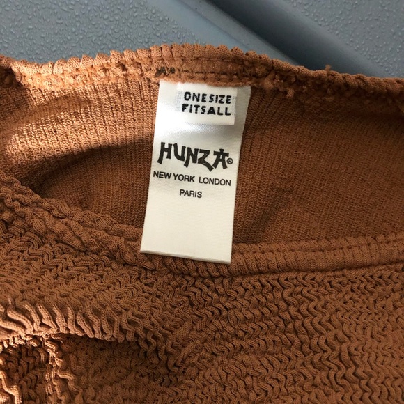 Vintage Hunza G Tan Long Sleeve Swimwear Top - Picture 3 of 3